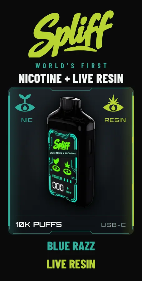 Spliff unit box front, SPL-001 Blue Razz / Live Resin