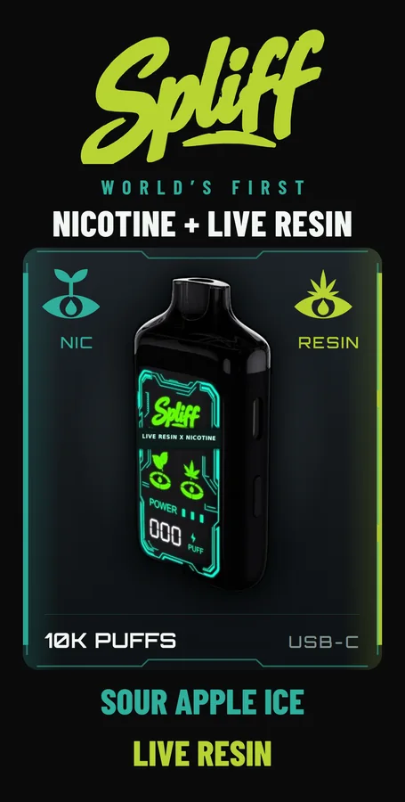 Spliff unit box front, SPL-002 Sour Apple Ice / Live Resin